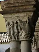 Capitel gótico com Cristo no Limbo