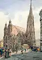 A Stephansplatz e a catedral em 1900.