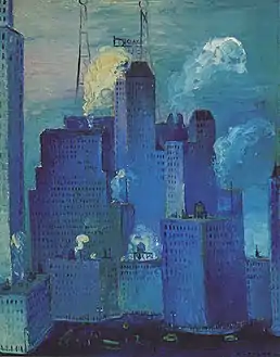 Noturno - Nova Iorque, 1940, óleo sobre contraplacado, 78 x 61 cm