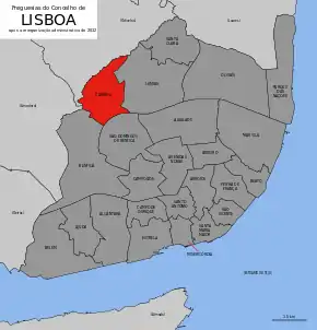 Localização no município de Lisboa