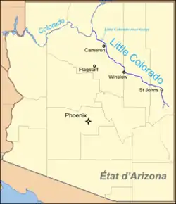 Mapa da localização do Little Colorado