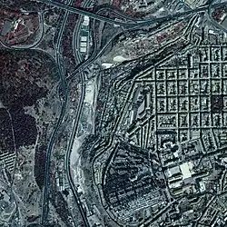 Ortofotografia aérea de 1995 centrada no Casal Ventoso.