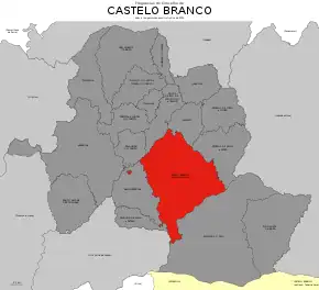 Localização no município de Castelo Branco