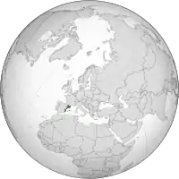 Localização no globo.