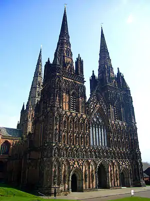 A Majestosa catedral de Lichfield.