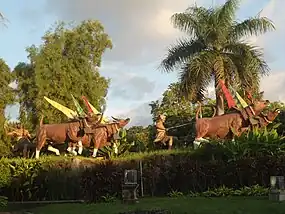 Monumento às corridas de bois em Singaraja