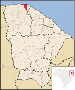 Localização de Acaraú no Ceará