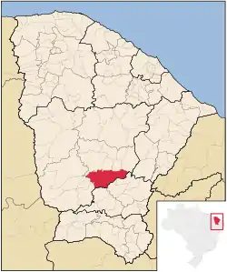 Localização de Acopiara no Ceará