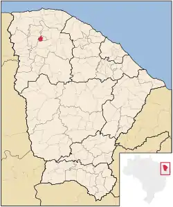 Localização de Alcântaras no Ceará