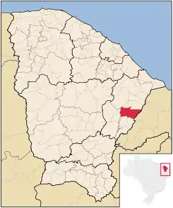 Localização de Alto Santo no Ceará