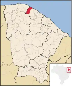 Localização de Amontada no Ceará