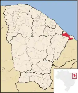 Localização de Aracati no Ceará