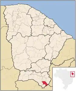 Localização de Brejo Santo no Ceará