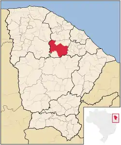 Localização de Canindé no Ceará