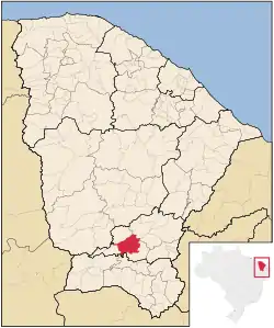 Localização de Cariús no Ceará