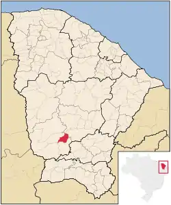 Localização de Catarina no Ceará