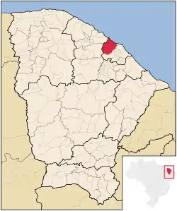 Localização de Caucaia no Ceará