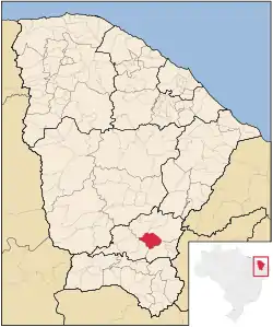 Localização de Cedro no Ceará