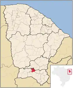 Localização de Farias Brito no Ceará