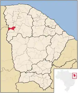 Localização de Guaraciaba do Norte no Ceará