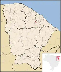 Localização de Guaramiranga no Ceará