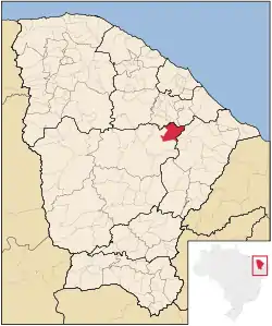 Localização de Ibaretama no Ceará