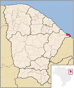 Localização de Icapuí no Ceará