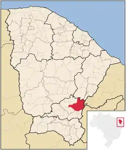 Localização de Icó no Ceará