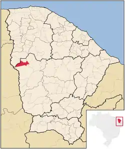 Localização de Ipaporanga no Ceará