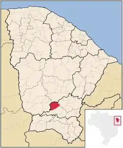 Localização de Jucás no Ceará