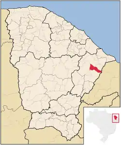 Localização de Limoeiro do Norte no Ceará