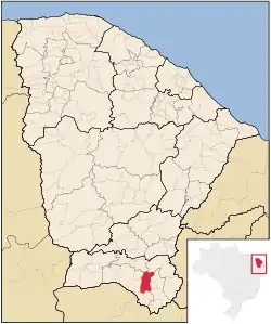 Localização de Missão Velha no Ceará