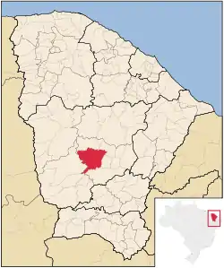 Localização de Mombaça no Ceará