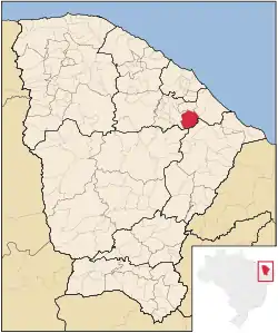 Localização de Ocara no Ceará