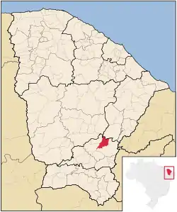 Localização de Orós no Ceará