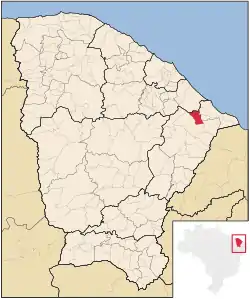 Localização de Palhano no Ceará