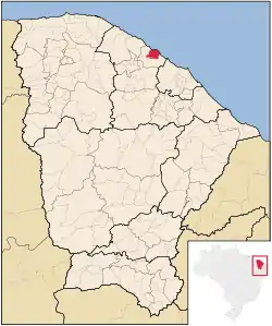 Localização de Paracuru no Ceará
