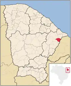 Localização de Quixeré no Ceará