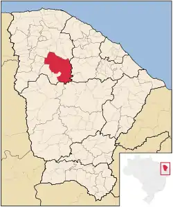 Localização de Santa Quitéria no Ceará