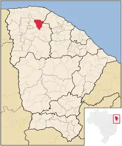 Localização de Santana do Acaraú no Ceará