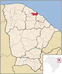 Localização de São Gonçalo do Amarante no Ceará