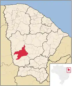 Localização de Tauá no Ceará