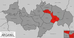 Localização no município de Arganil