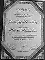 Certificado da "Medalha Grandes Amazônidas"