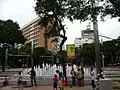 Chafariz na praça.