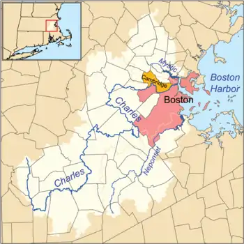 Mapa da bacia do rio Charles