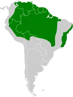 Distribuição do urubuzinho na América do Sul