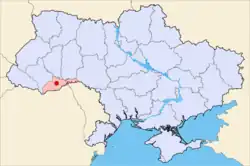 Localização de Tchernivtsi na Ucrânia