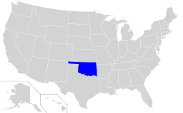 Distribuição da língua cherokee nos Estados Unidos.