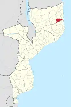 Localização do distro em Moçambique
